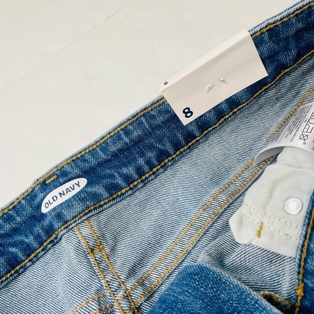 Old Navy Women’s Light Blue Denim A-Line Raw Hem Jean Mini Skirt Size 8 NWT - Picture 9 of 10